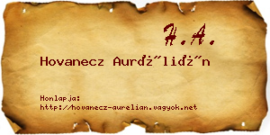Hovanecz Aurélián névjegykártya